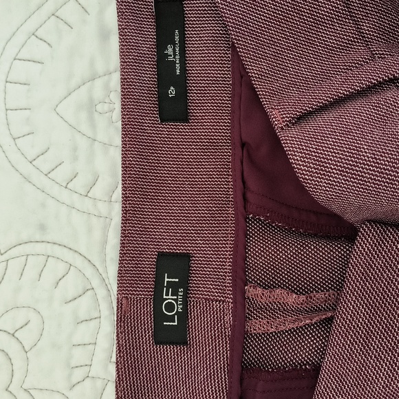 Loft Petites Wine color Julia Ankle Pant Size 12P - Picture 4 of 4